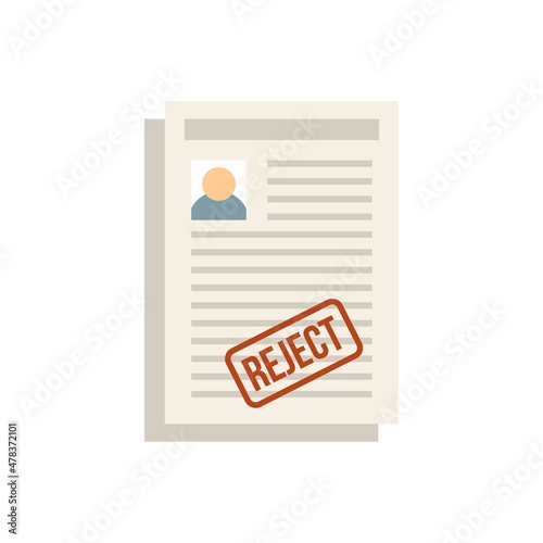 Illegal immigrant papers icon flat isolated vector
