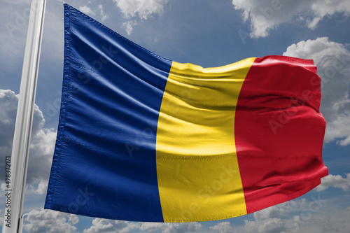 The national flag of Romania (Romanian: drapelul României) is a tricolor. photo