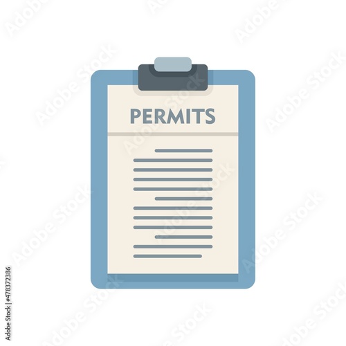 Illegal immigrants permits icon flat isolated vector