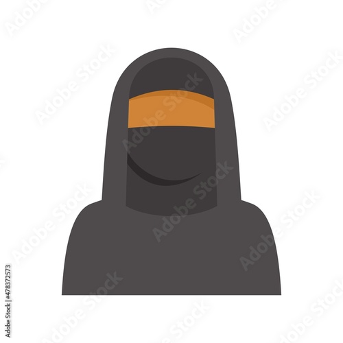 Immigrant muslim woman icon flat isolated vector