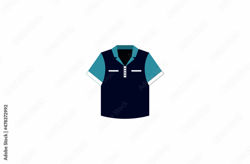 shirt vector flat icon. Isolated blue stripe shirt emoji illustration shirt vector flat icon. Isolated blue stripe shirt emoji illustration