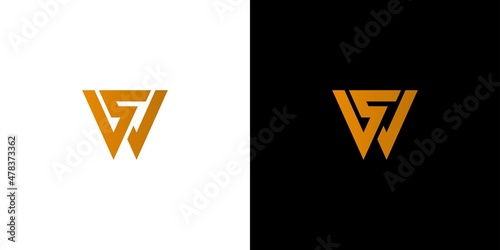 Modern and elegant WS initials logo design 2