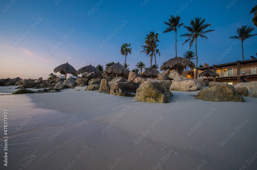 Naklejka premium beach at sunset