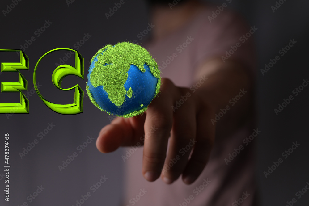 Eco inscription word on the background Eco inscription word on the background