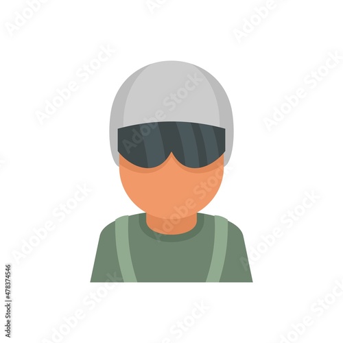 Skydiver avatar icon flat isolated vector