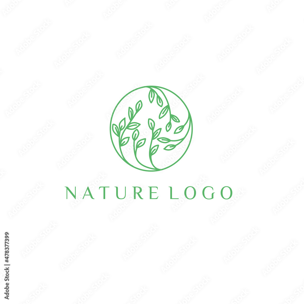 green nature logo on white background