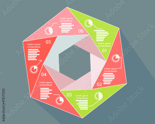 Flat business infographic template, vector illustration
