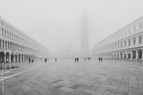 Fototapeta Saint Marco square in Venice, in a black and white version