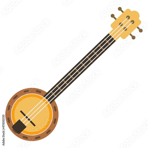 banjo flat clipart vector illustration