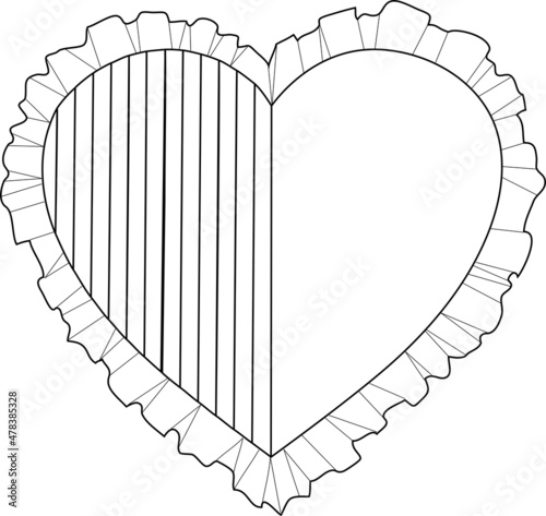 Vector image. Romantic heart with lace. Print.