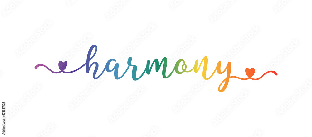 Hand sketched HARMONY word as ad, web banner. Lettering for banner, header Hand sketched HARMONY word as ad, web banner. Lettering for banner, header