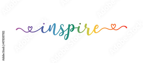 Hand sketched INSPIRE word as ad, web banner. Lettering for banner, header
