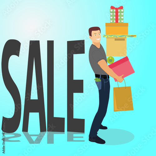 Man bought gifts at a discount on sale