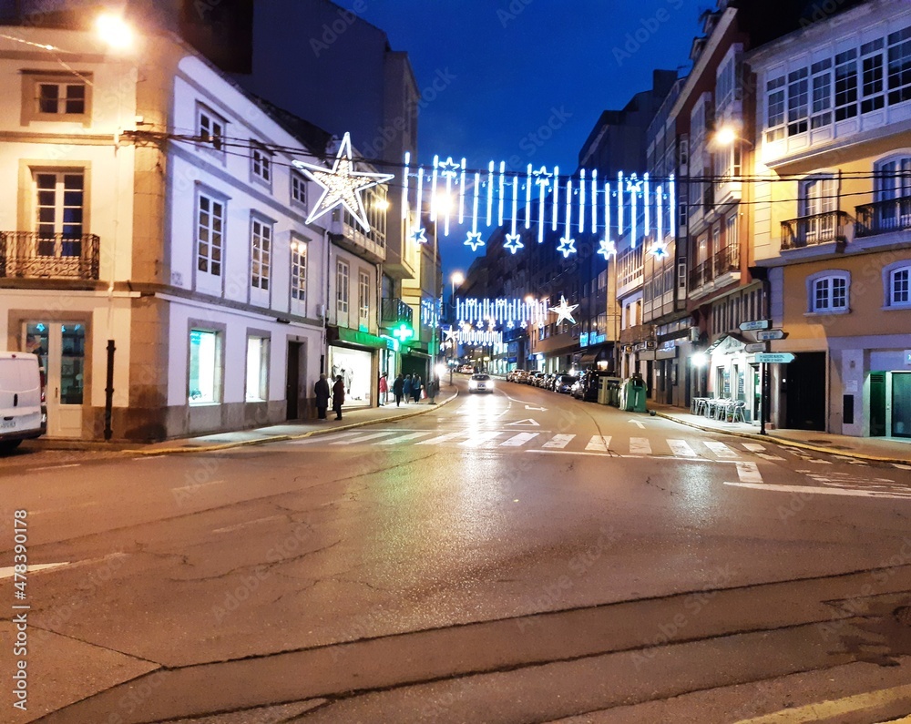 Decoración de Navidad en Vilalba, Galicia