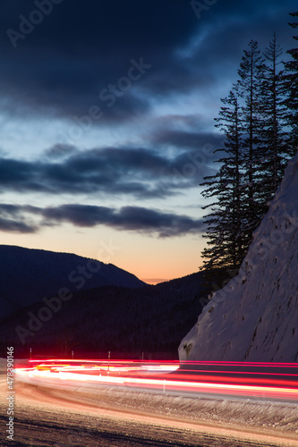 Frozen Highway at Night