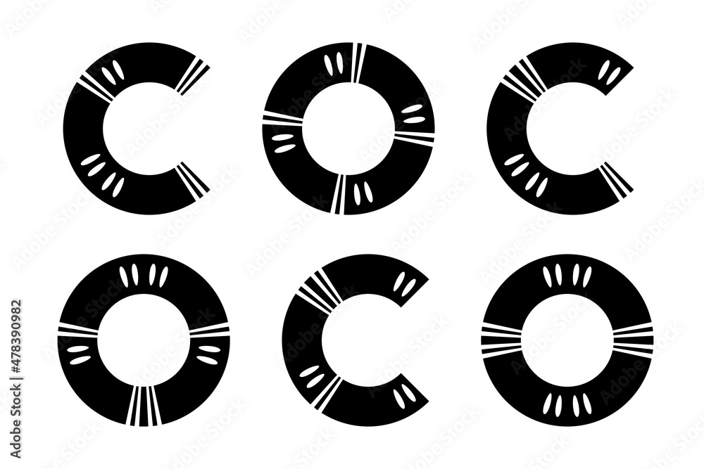 Letters C and O for monogram logo. Elements for design.
