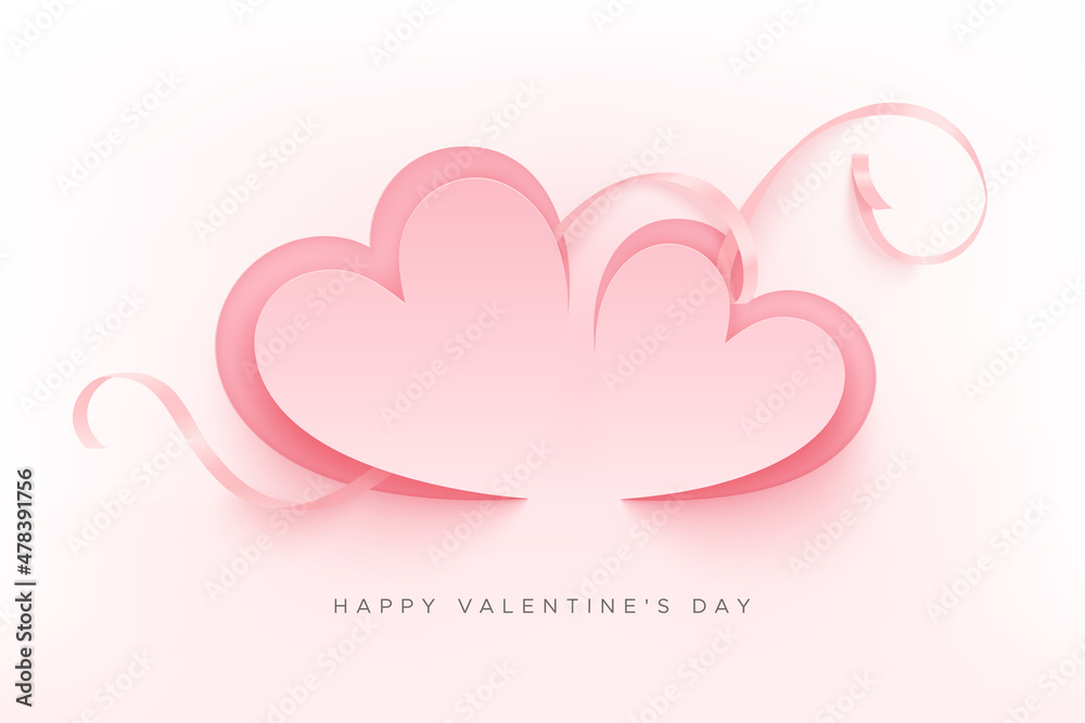 Valentines day greeting card with hearts