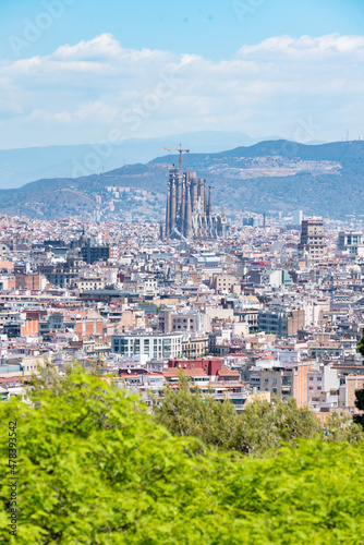 Barcelona Skyline with La Sagrada Familia in the background