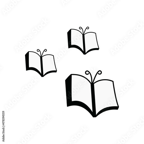 book ilustration logo vector