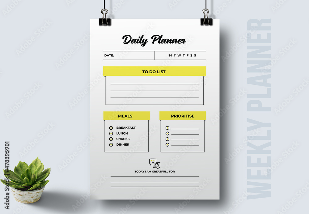 Weekly Planner Layout Design 2022 Stock Template | Adobe Stock
