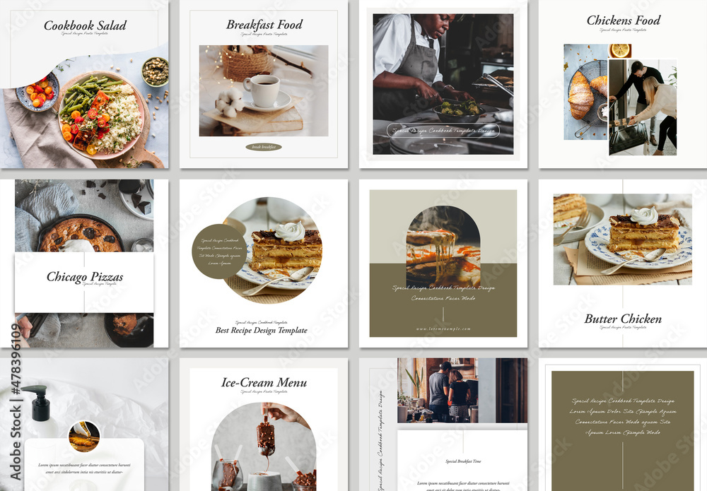 Twitter Layout Chef Food Social Media Layout Stock Template | Adobe Stock