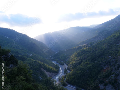 The V  subie river and the canyon near the Utelle village. The 25th October 2021  France.