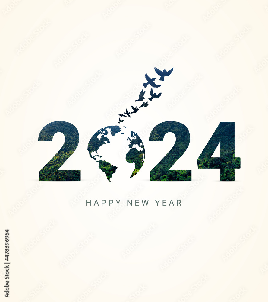 Green earth 2024. New Year 2024 green recycling and save our and