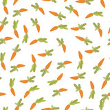 Carrot pattern. Cute baby print made from vegetables. Vector illustration.