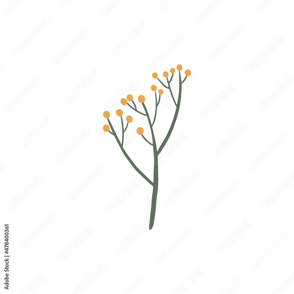 Cute cartoon flower element. Flat vector plant illustration on white background. Perfect for game disign, web site, logo, icon, sticker design