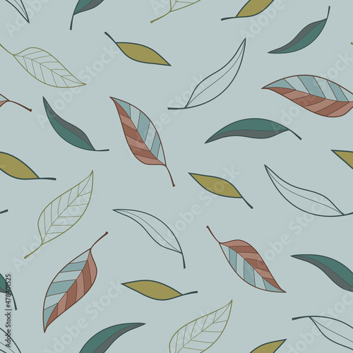 Light Green Modern Gum Leaf seamless pattern design