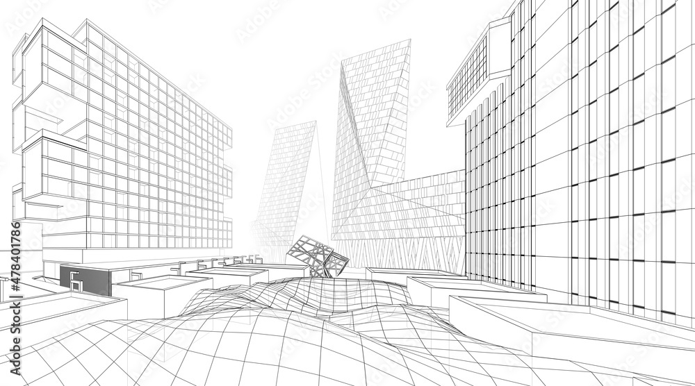 Fototapeta premium sketch of a city