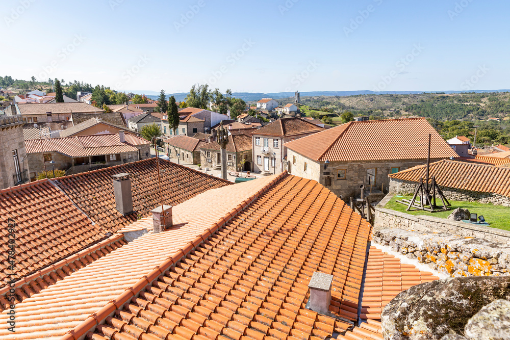 a view from the castle over Penedono town, Viseu district, province of Beira Alta, Portugal