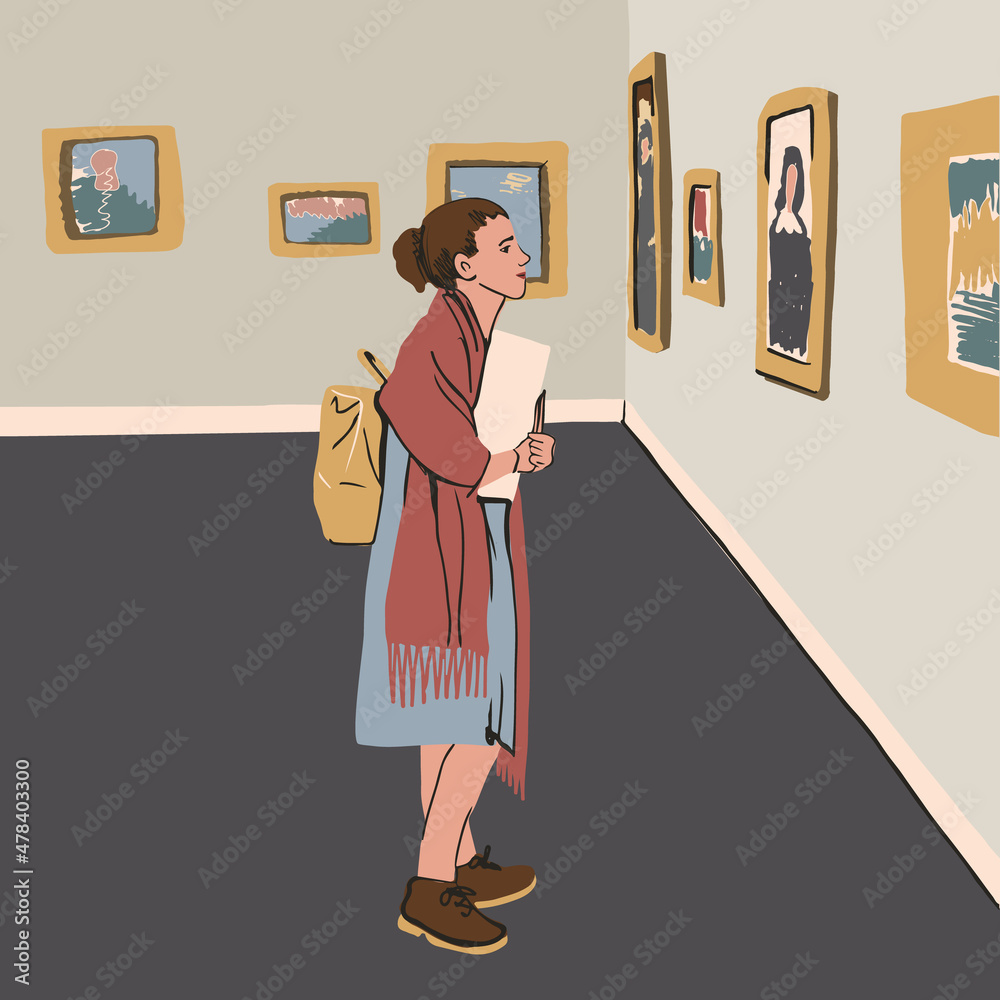 Visitors Look On Works Us Artist Editorial Stock Photo - Stock