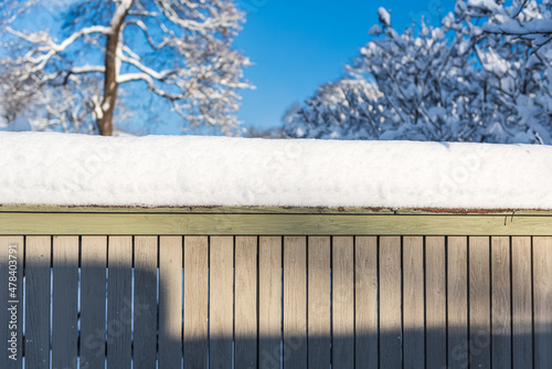 Wallpaper Mural A snowy wooden fence on a sunny winter day Torontodigital.ca