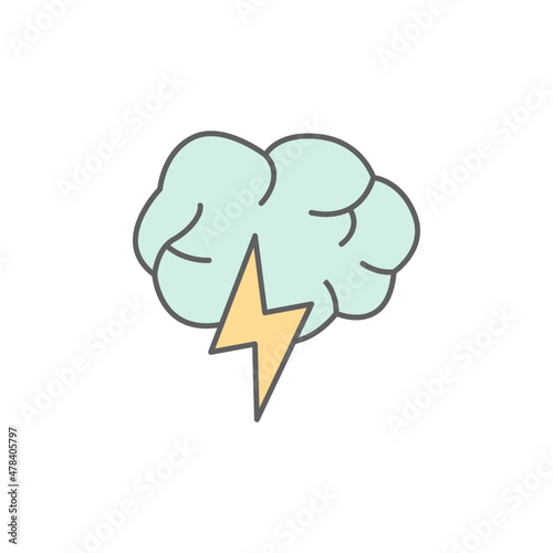Brainstorm Icon in color icon, isolated on white background 