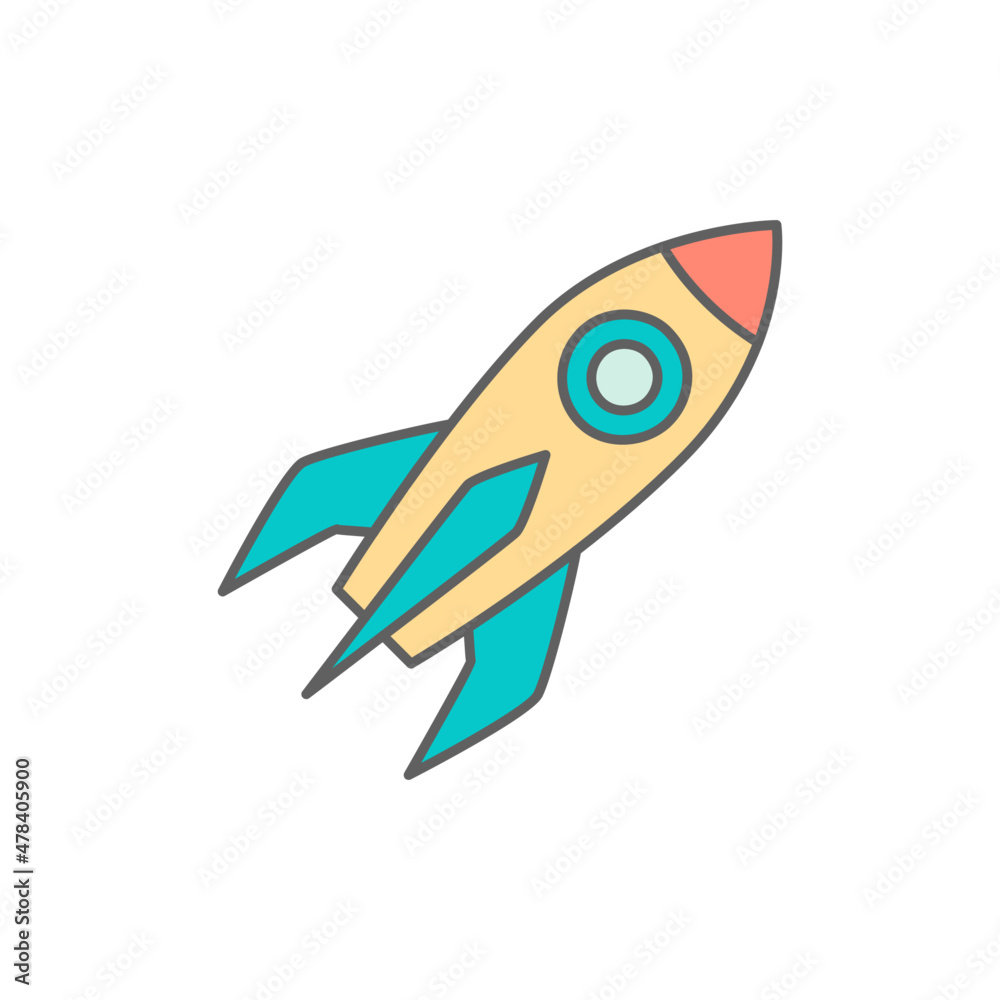 Launch icon in color icon, isolated on white background Launch icon in color icon, isolated on white background