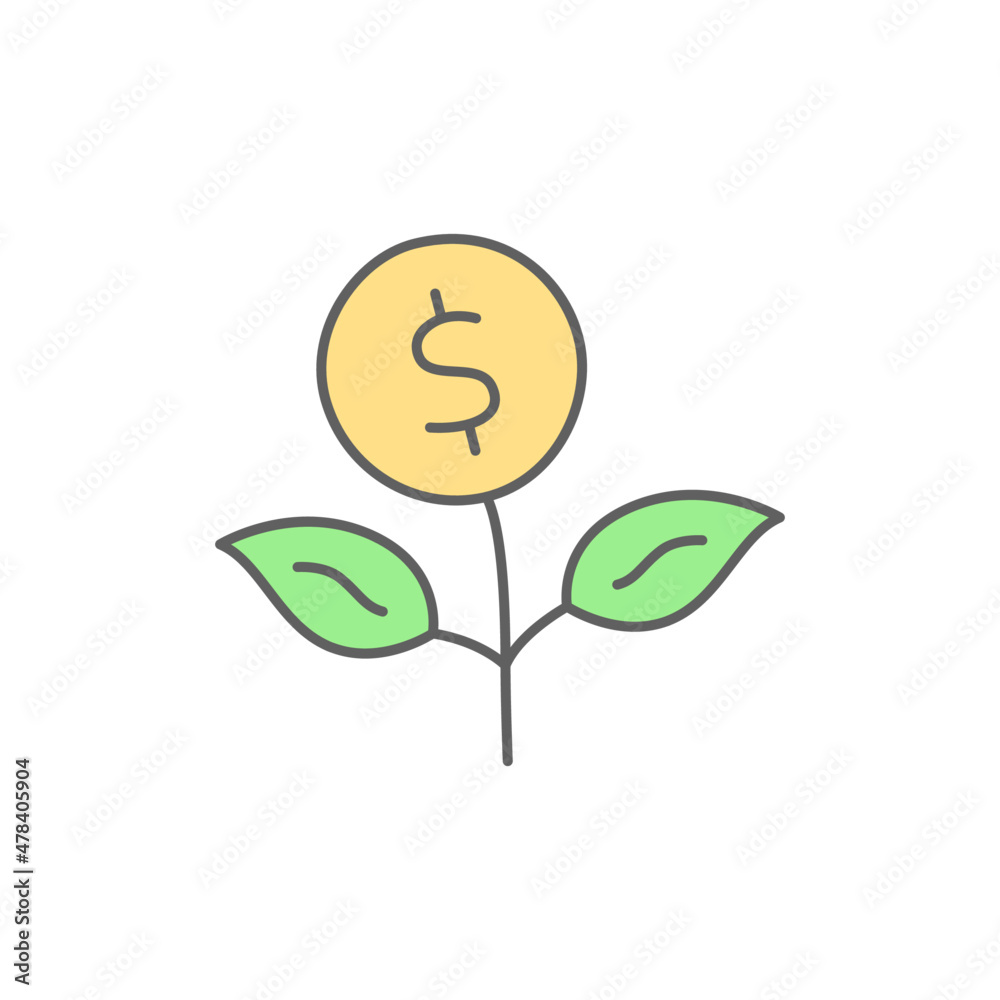 Funding Icon in color icon, isolated on white background Funding Icon in color icon, isolated on white background