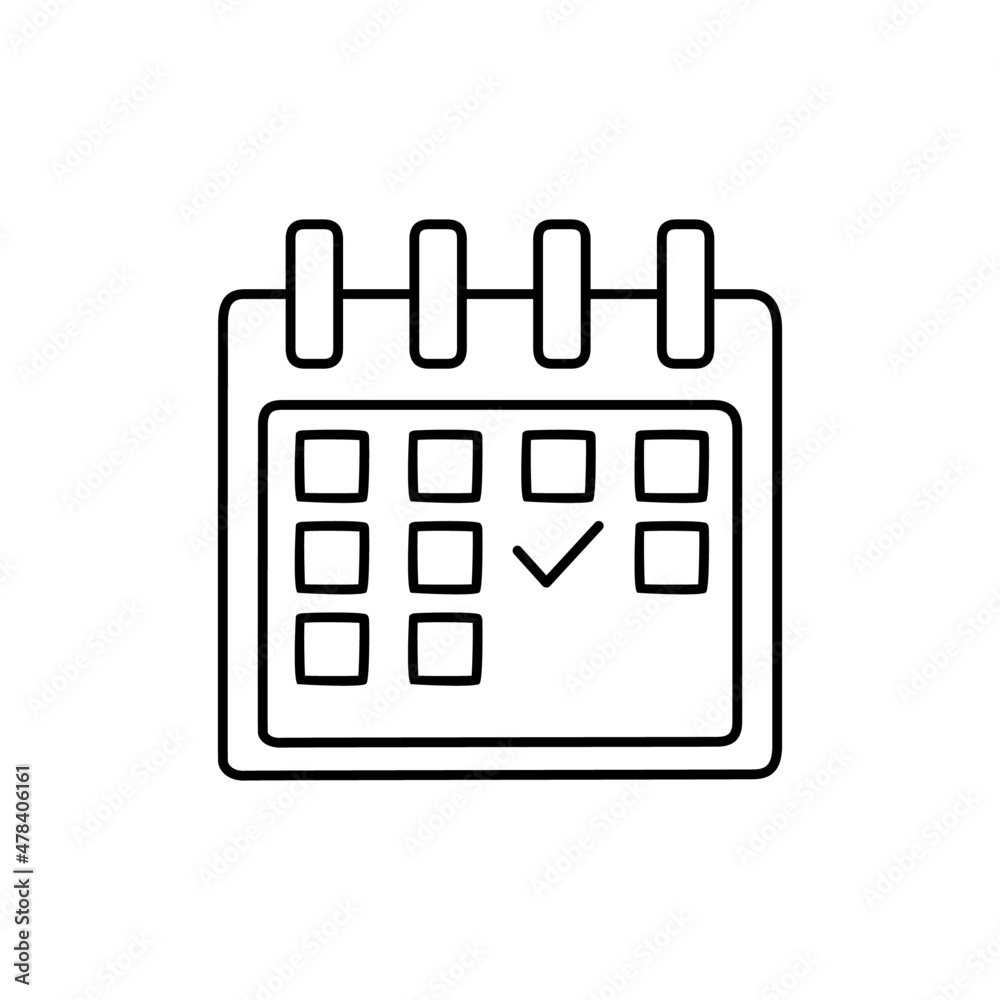 Planning Icon in black line style icon, style isolated on white background Planning Icon in black line style icon, style isolated on white background