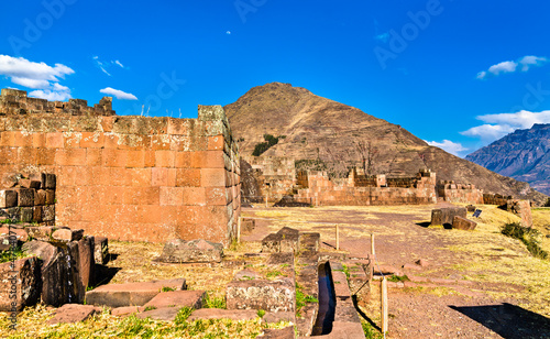 Pisac archaeological complex in the Sacred Valley of the Incas in Peru photo