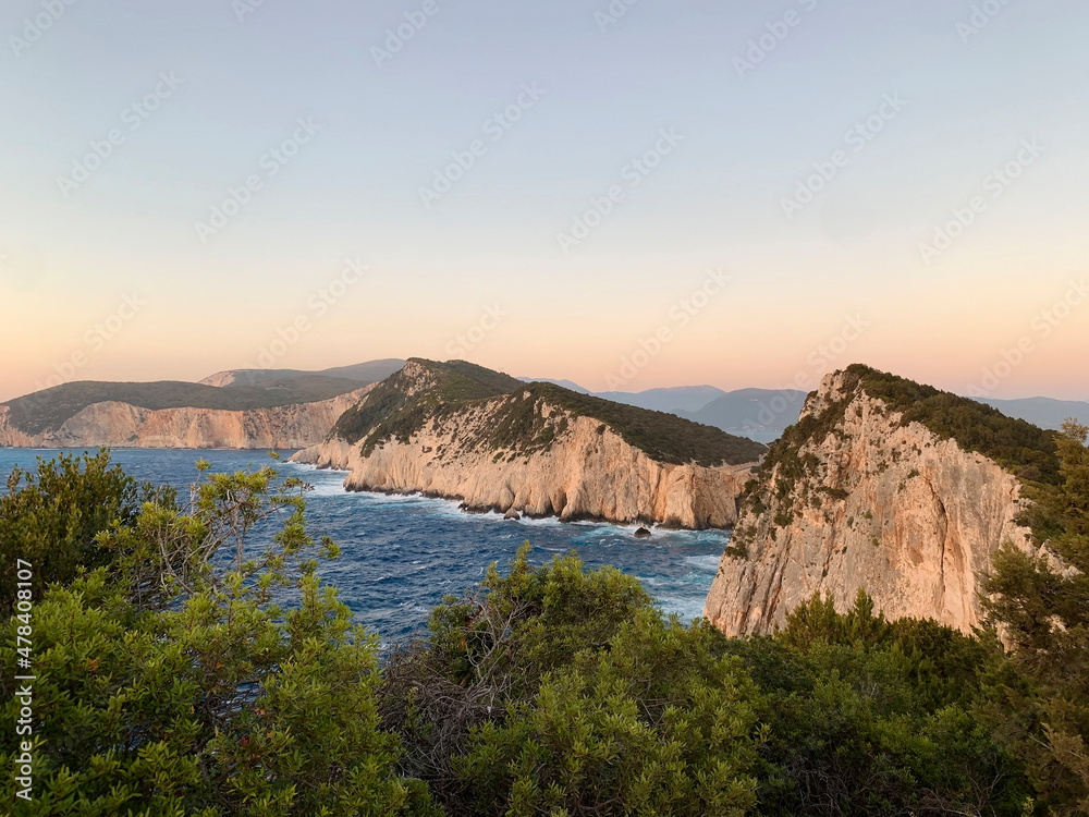 Cliffs at Cape Ducato, Lefkada, Greece