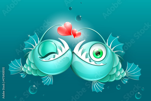 Angler Fish Couple in love