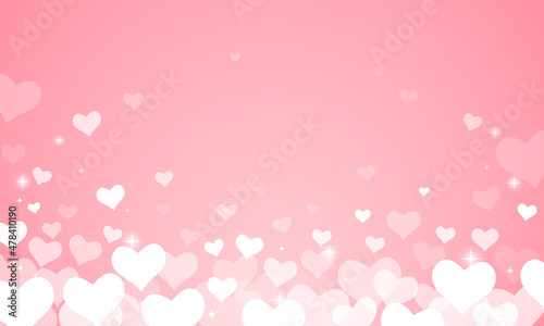 holiday banner with hearts on blue background with place for text. concept of valentine's day, mother's day, father's day, birthday, marry me.