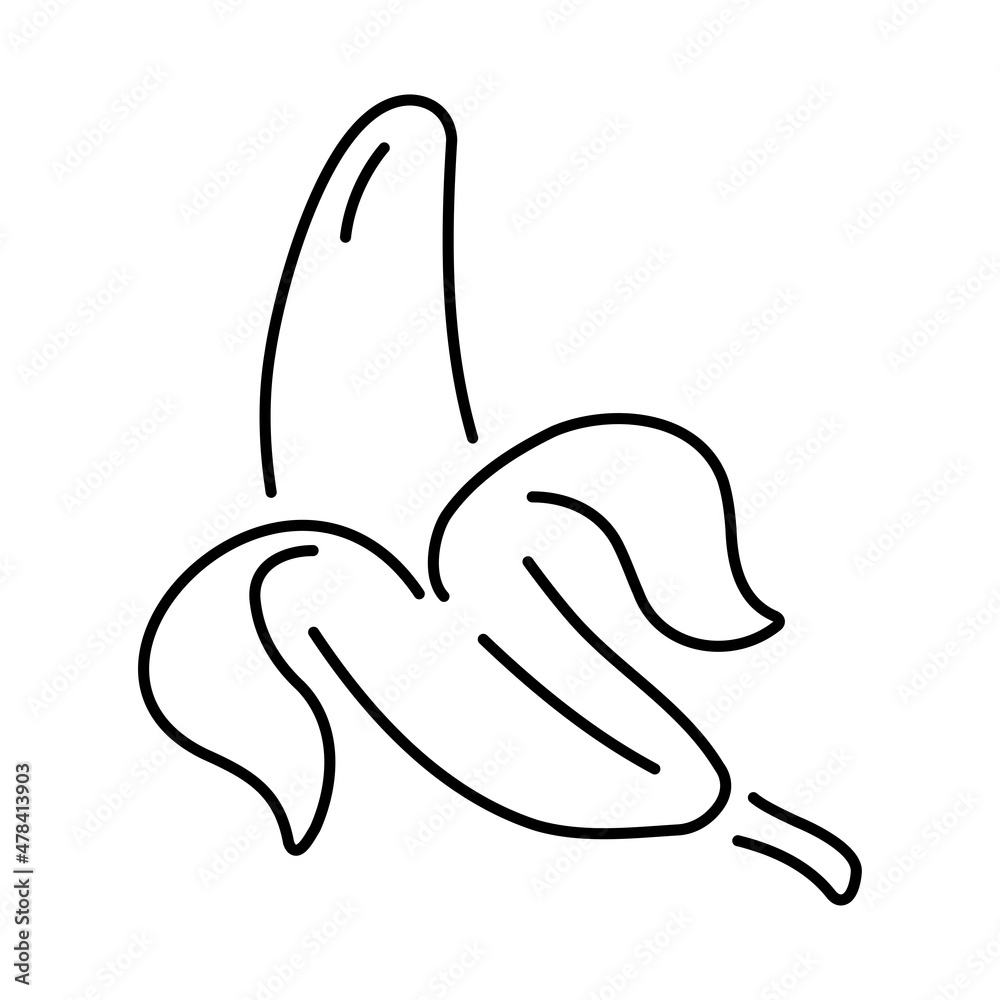 banana icon on white background, vector illustration. banana icon on white background, vector illustration.