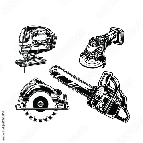 Illustration vektor graphic of electric carpenter tools