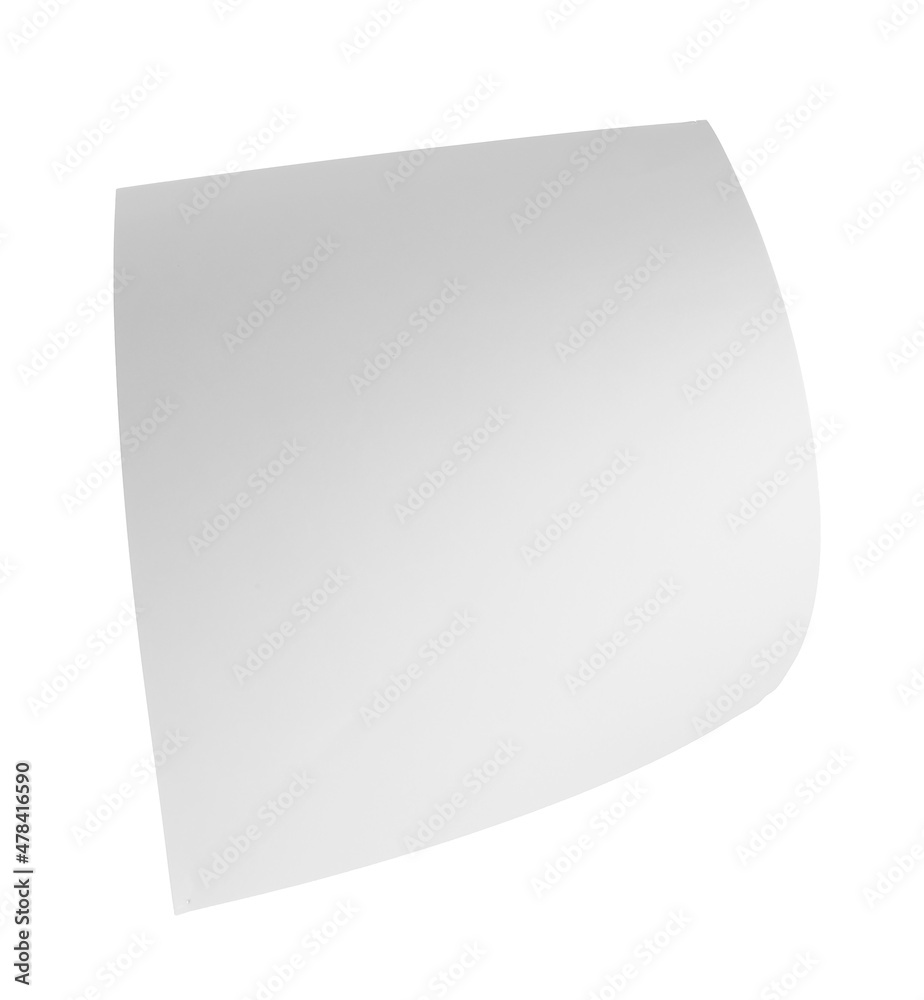 Blank flying paper sheet on white background Blank flying paper sheet on white background