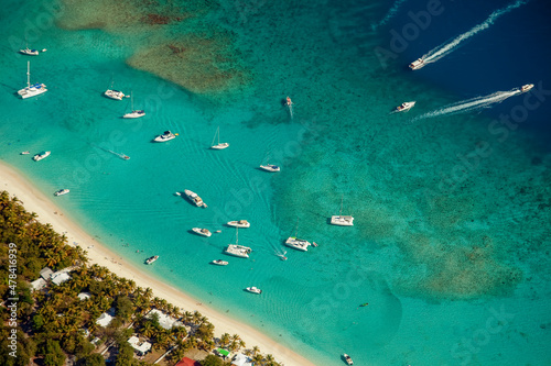 White Bay, Jost Van Dyke and the Club Med Sailboat. British Virgin Islands Caribbean