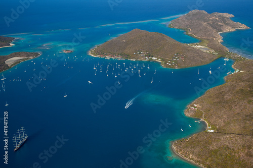 Virgin Gorda and the Gorda Sound; The marina of Leverick Bay. British Virgin Islands Caribbean