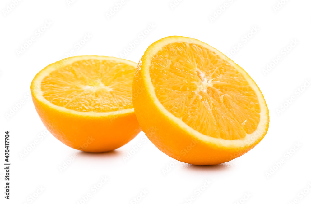 Fresh cut orange on white background Fresh cut orange on white background