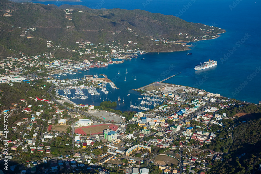 Tortola and Road Town. British Virgin Islands Caribbean