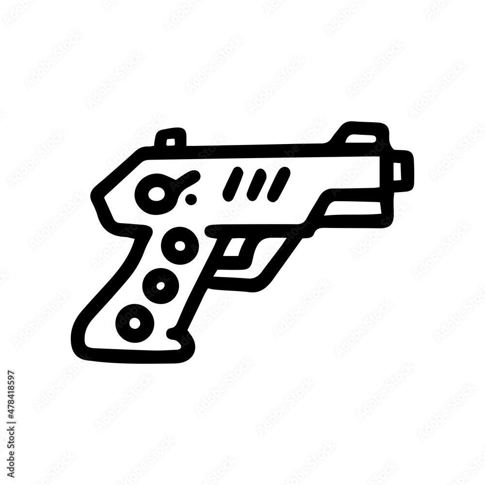 traumatic pistol line vector doodle simple icon traumatic pistol line vector doodle simple icon